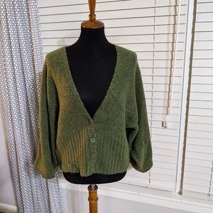 Max Studio Olive Green Cardigan Sweater